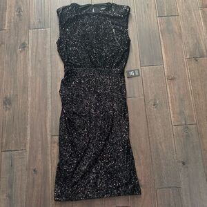 Express Black Sequin Sleeveless Dress XS NWT